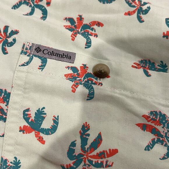 Columbia Omni Shade Short Sleeve Shirt Button Front Floral Men’s UPF 30 XL - Picture 7 of 10